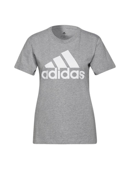 Camiseta Adidas Loungerwear Essentials Gris Mujer | Ofertas de pádel